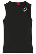 Sleeveless top with logo buckle detail
