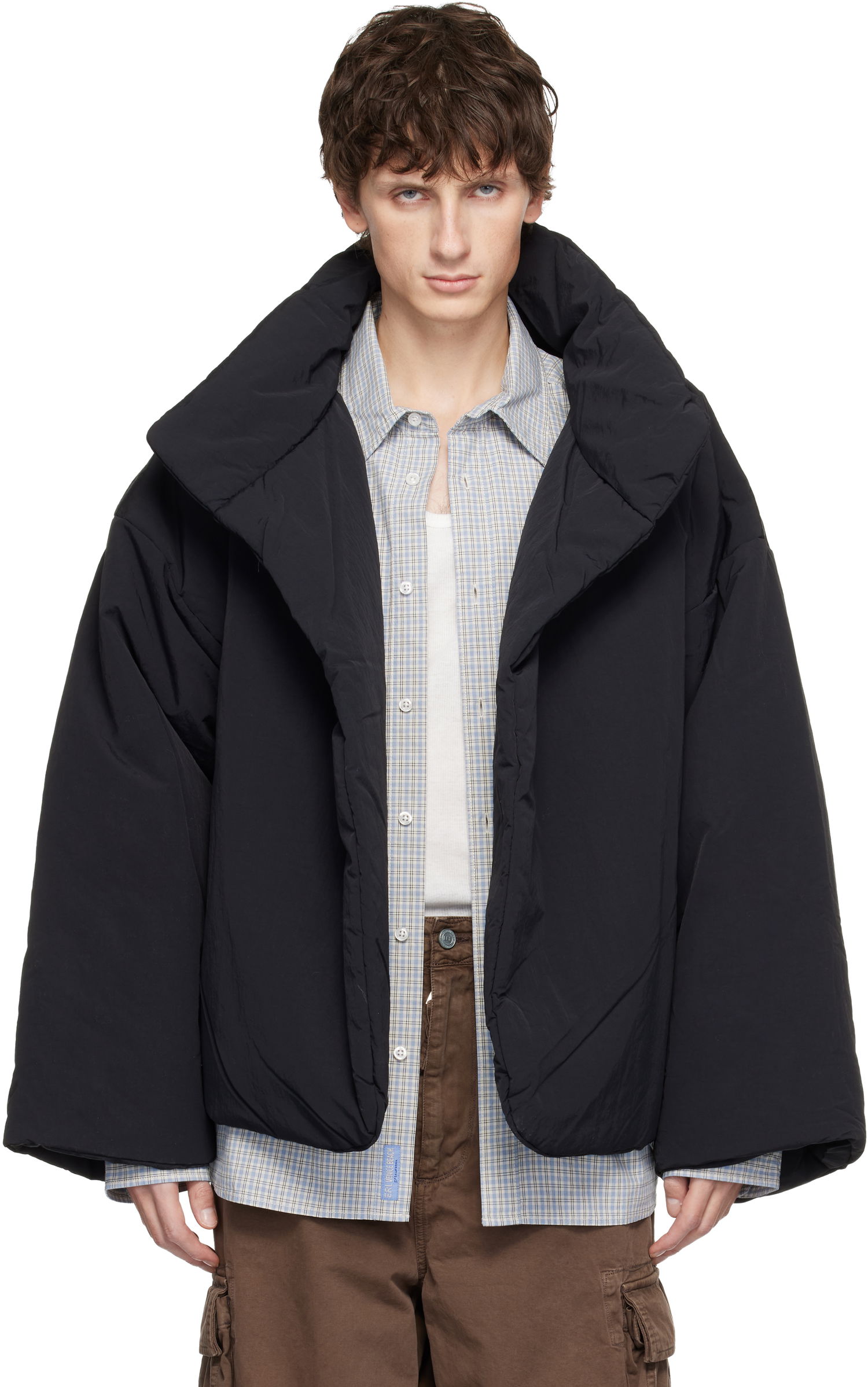 Prešívaná bunda ERL Crinkled Puffer Jacket Čierna | ERL11C001, 0