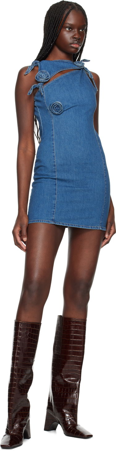 Šaty Coperni Coperni Asymmetric Flower Denim Minidress Modrá | COPR158F2014, 3