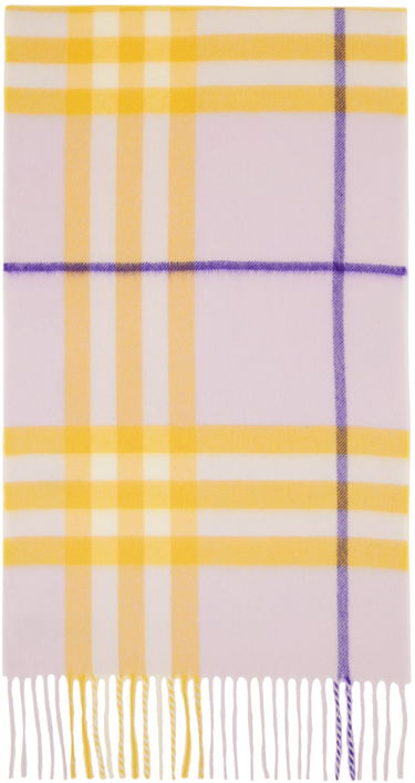 Šál Burberry Check Cashmere Scarf Purple / Yellow Fialová | 8079556, 0