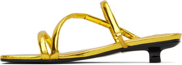 Starostlivosť o obuv BY FAR BY FAR Morena Eel Embossed Metallic Leather Heeled Sandals Žltá | MWFHO015CL035ME033PL, 2