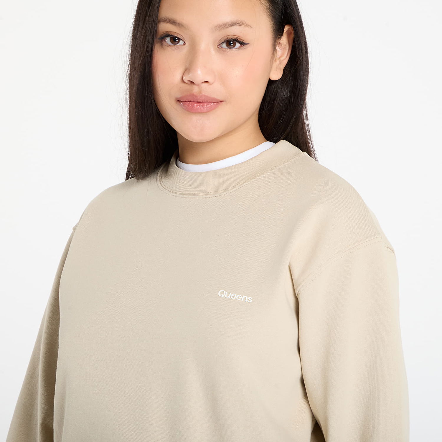 Mikina Queens Queens Essential Crewneck Sweatshirt Béžová | QNS_109, 1