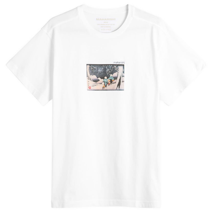 Tričko Maharishi Maharishi Travellers In Snow Graphic Tee, Size Large Biela | 2213-WHT