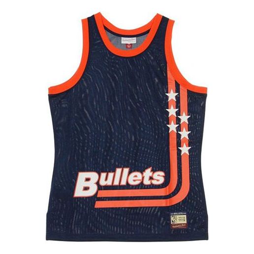 Tielko Mitchell & Ness Mitchell & Ness Bullets Basketball Jersey Modrá | TTNKCP18177-WBUNAVY70