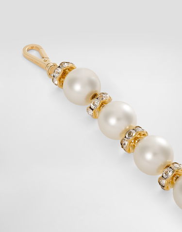 Náramok Dolce & Gabbana Dolce & Gabbana Pearl Bracelet With Crystal Accents And DG Logo Biela | WBR2E3W1111W0111, 2