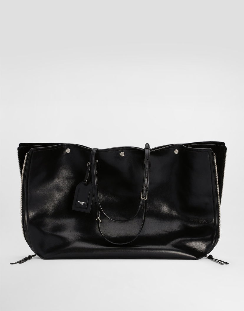 Tote bag Dolce & Gabbana Dolce & Gabbana Atene Calfskin Shopping Bag Čierna | BM2536AH85080999