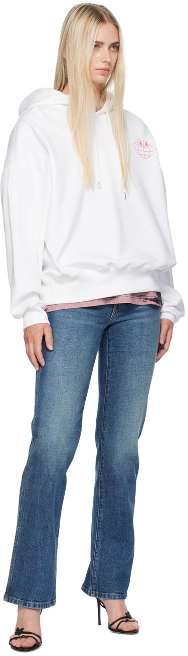 Mikina Moschino Jeans Globe Print Hoodie Biela | 242K11701, 3