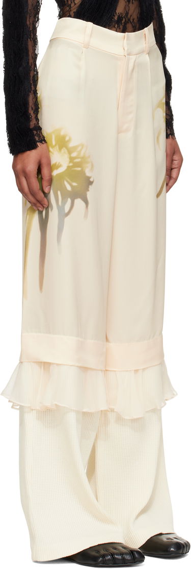 Nohavice Collina Strada Collina Strada Geranium Lace-Trim Trousers Čierna | XX6047, 4