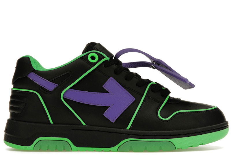 Tenisky a topánky Off-White Out Of Office OOO Outlined Low Tops Black Green Purple Čierna | OMIA189S23LEA0077037, 0