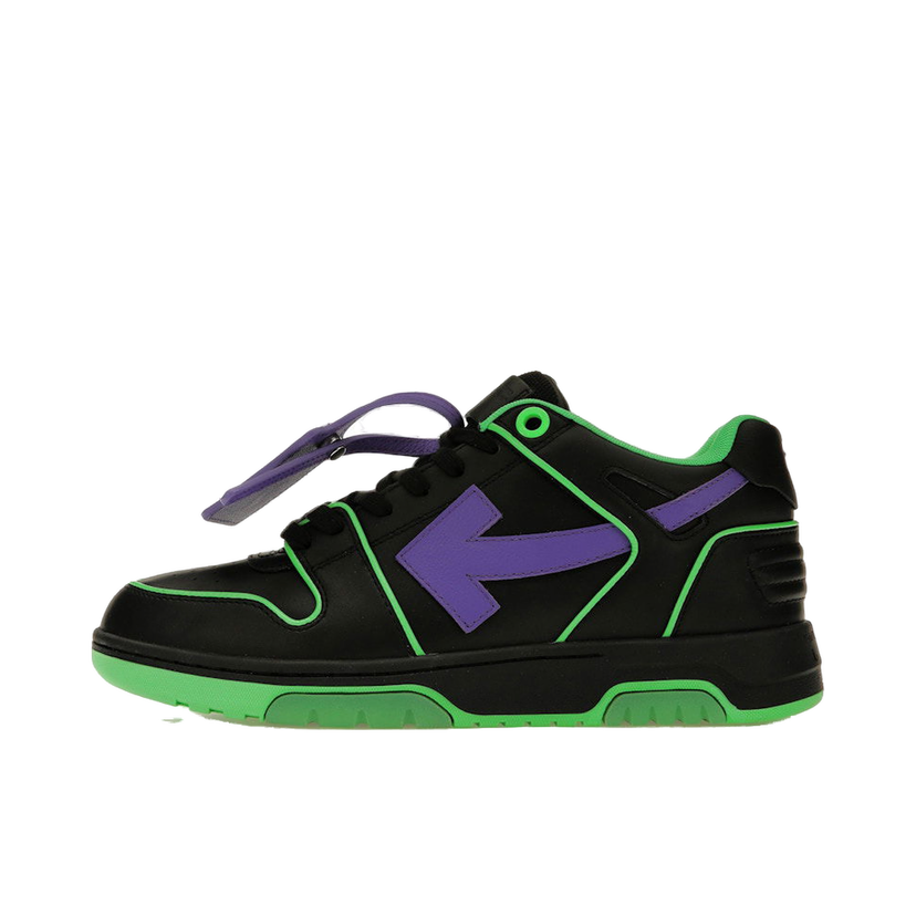 Tenisky a topánky Off-White Out Of Office OOO Outlined Low Tops Black Green Purple Čierna | OMIA189S23LEA0077037