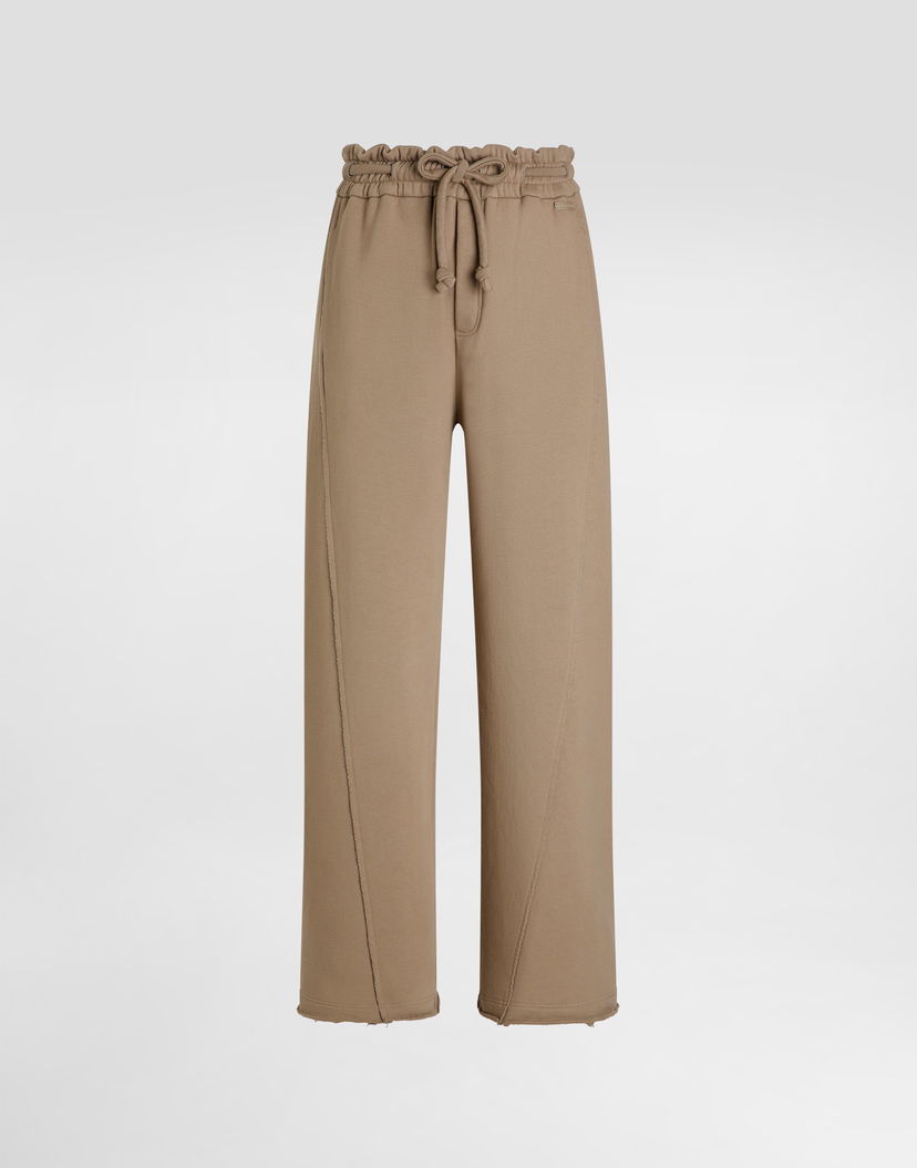 Nohavice Dolce & Gabbana Dolce & Gabbana Jersey Wide-Leg Trousers Béžová | GP16ZTG7PLAM0160