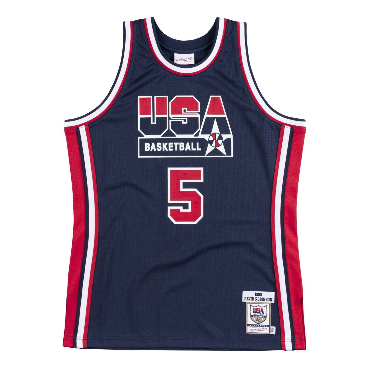 Dres Mitchell & Ness Team USA 1992 David Robinson Basketball Jersey Modrá | AJY4GS18418-USANAVY92DRB, 0