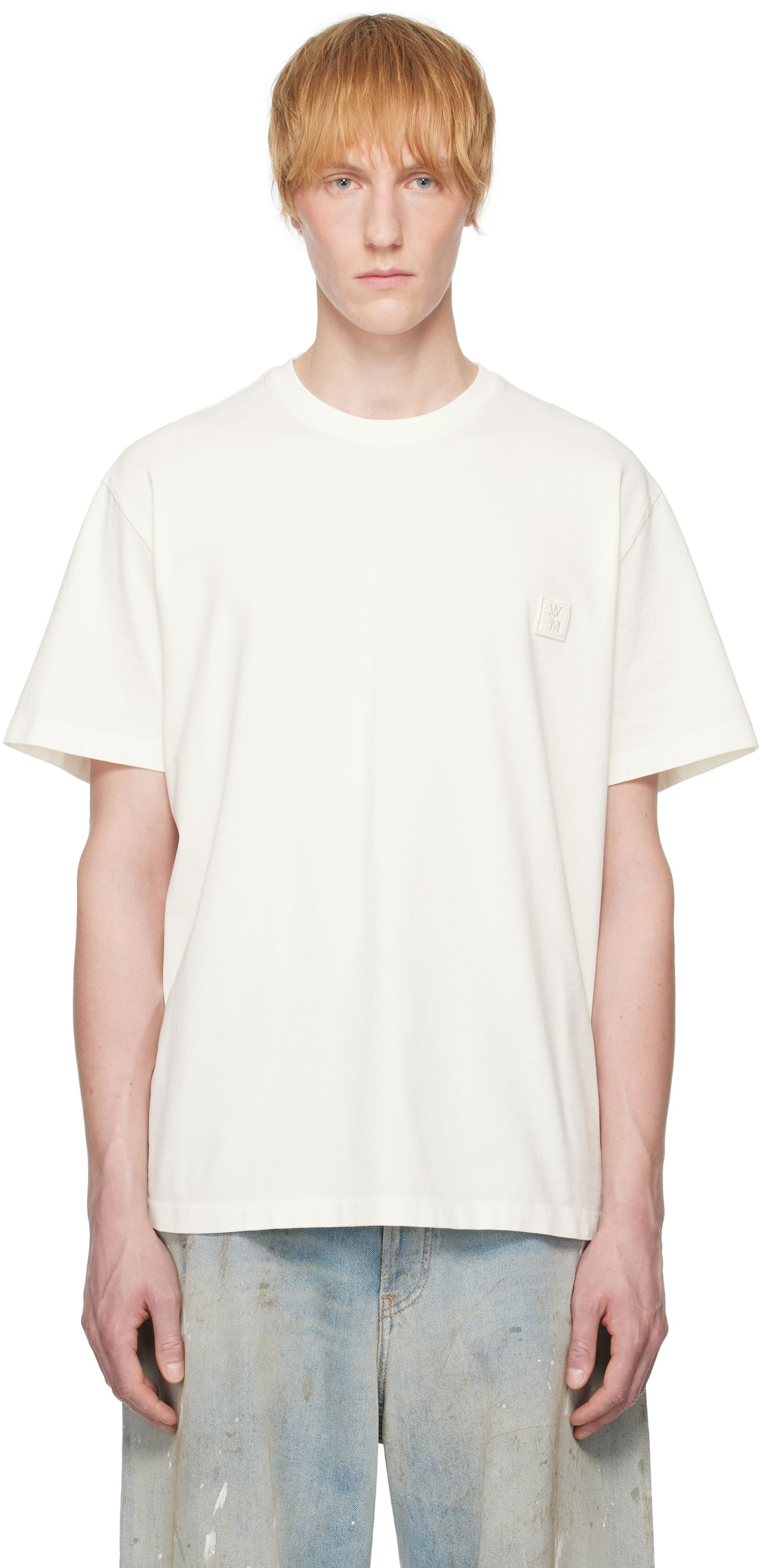 Tričko WOOYOUNGMI WOOYOUNGMI Flower Back Logo T-Shirt Biela | W251TS06, 0