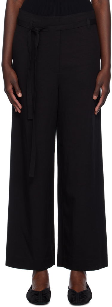 Nohavice TOTEME TOTEME Tie-Waist Fluid Trousers Čierna | 243-WRB0201-FB0193, 0