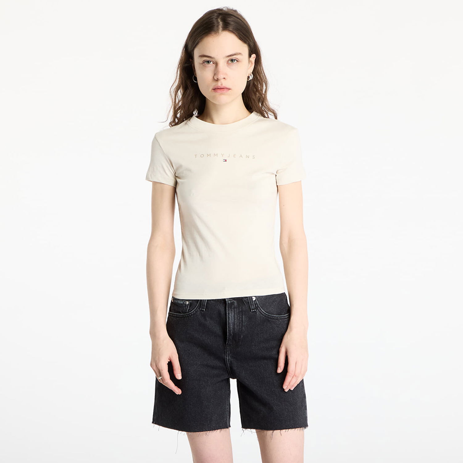 Tričko Tommy Hilfiger Tommy Jeans Slim Tonal Linear T-Shirt Béžová | DW0DW20315 ACG, 0