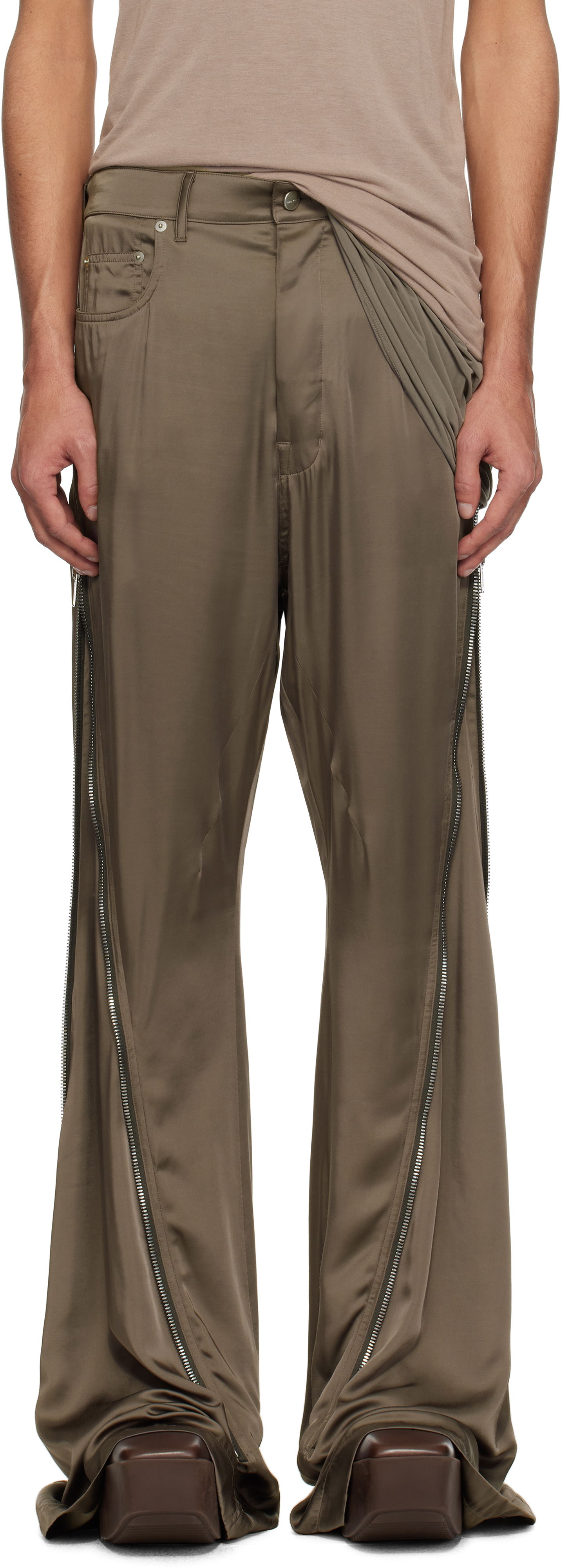 Nohavice Rick Owens Rick Owens Hollywood Bolan Banana Trousers Zelené | RR01E5343 SCH, 0