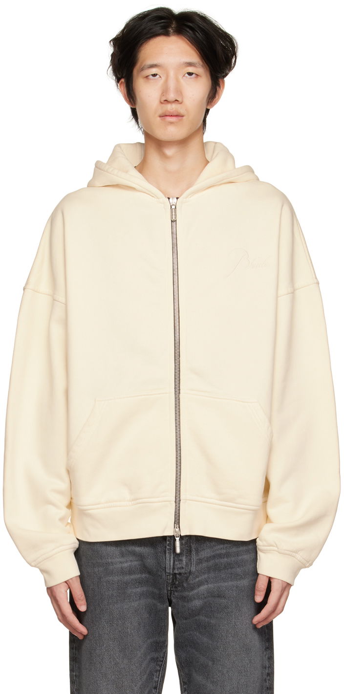 Mikina Rhude Rhude Embroidered Zip-Up Hoodie Béžová | RHFW22HO09012611, 0