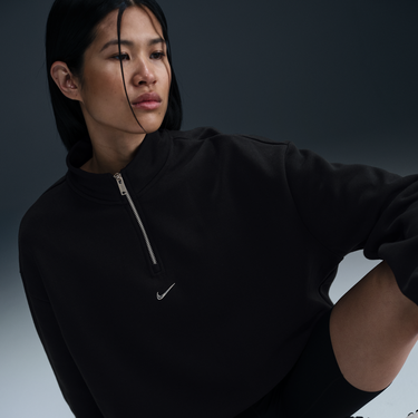 Sveter Nike Nike Sportswear Fleece Quarter-Zip Top Čierna | HV6071-010, 4