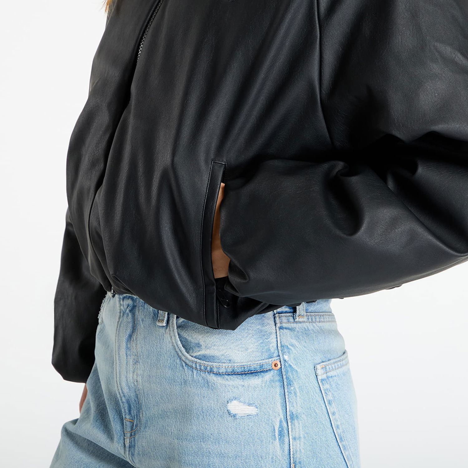 Bomber bunda adidas Originals adidas Pleather Synthetic Down Bomber Jacket Čierna | JX5332, 1