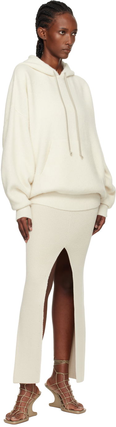 Sukňa Rick Owens Rick Owens Concordians Ribbed Knit Sliced Midi Skirt Biela | RO02E4671 KWVH, 3