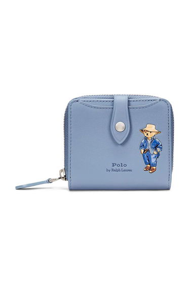 Peňaženka Polo by Ralph Lauren Bear Print Leather Wallet Modrá | 427960635, 0