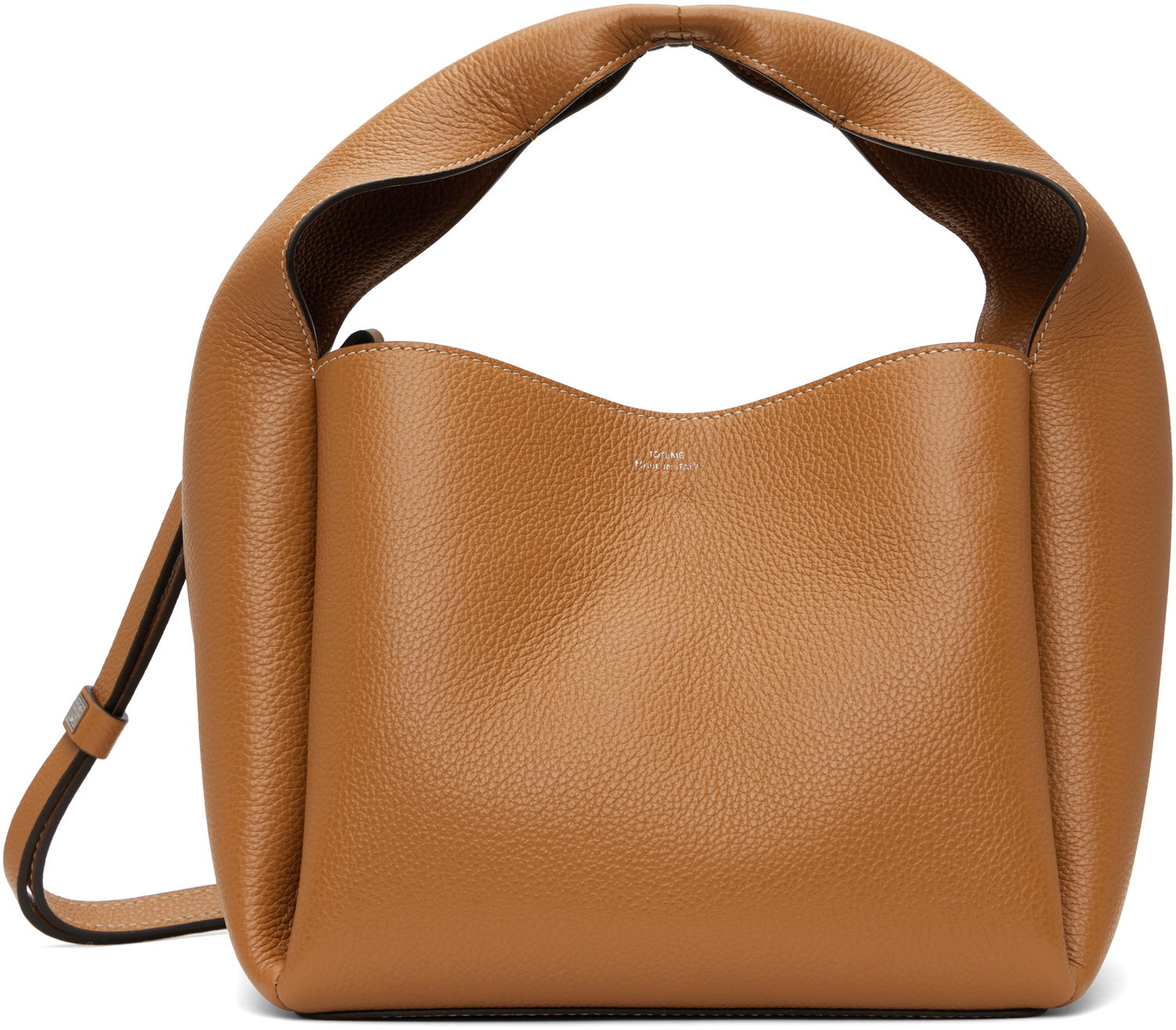 Taška cez rameno TOTEME Totême Grained-Leather Bucket Bag Hnedá | 233-9111-613, 0