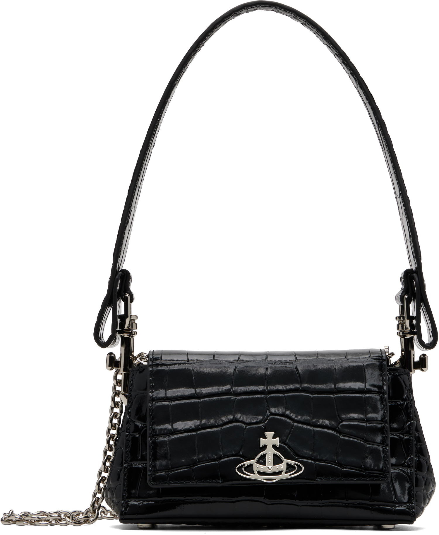 Kabelka Vivienne Westwood Vivienne Westwood Small Hazel Croc Shoulder Bag Čierna | 46030001W-L0098-, 0