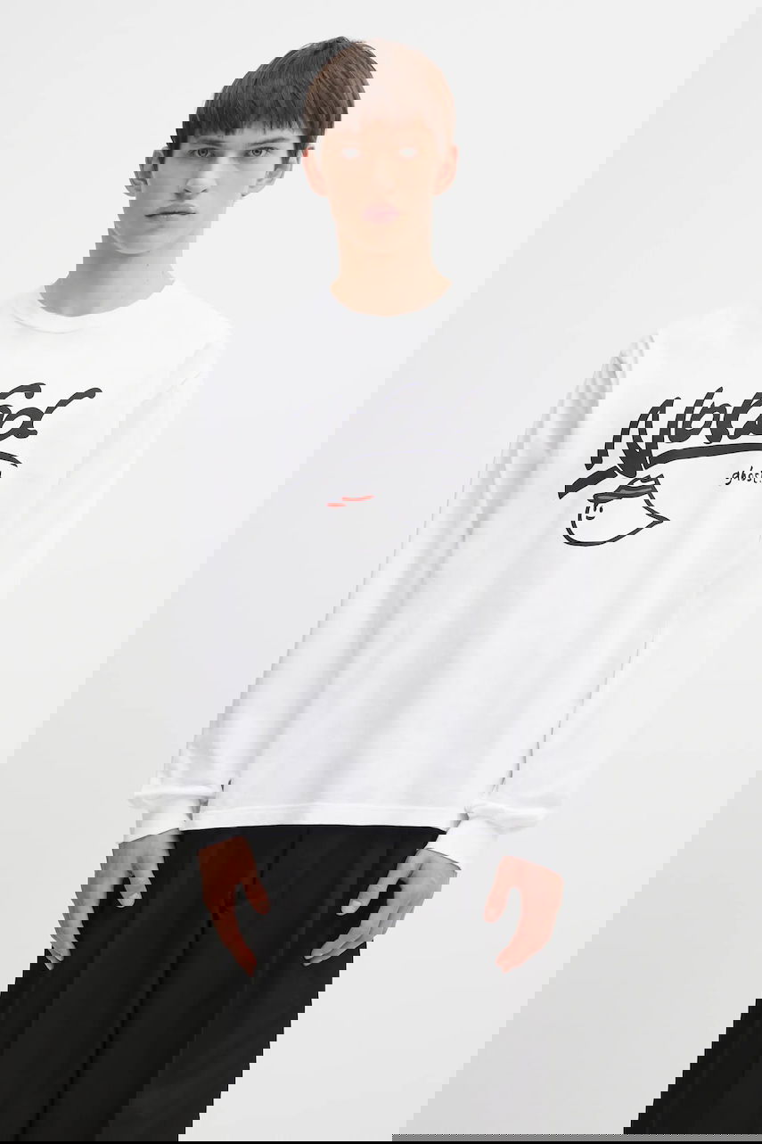 Tričko Neighborhood NH . TEE LS-9 Long-Sleeve T-Shirt with 'Noha Ghost' Print Biela | 252PCNH.LT09, 0
