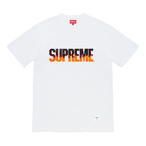 Tričko Supreme Flame Top Logo T-Shirt Biela | SUP-FW19-023