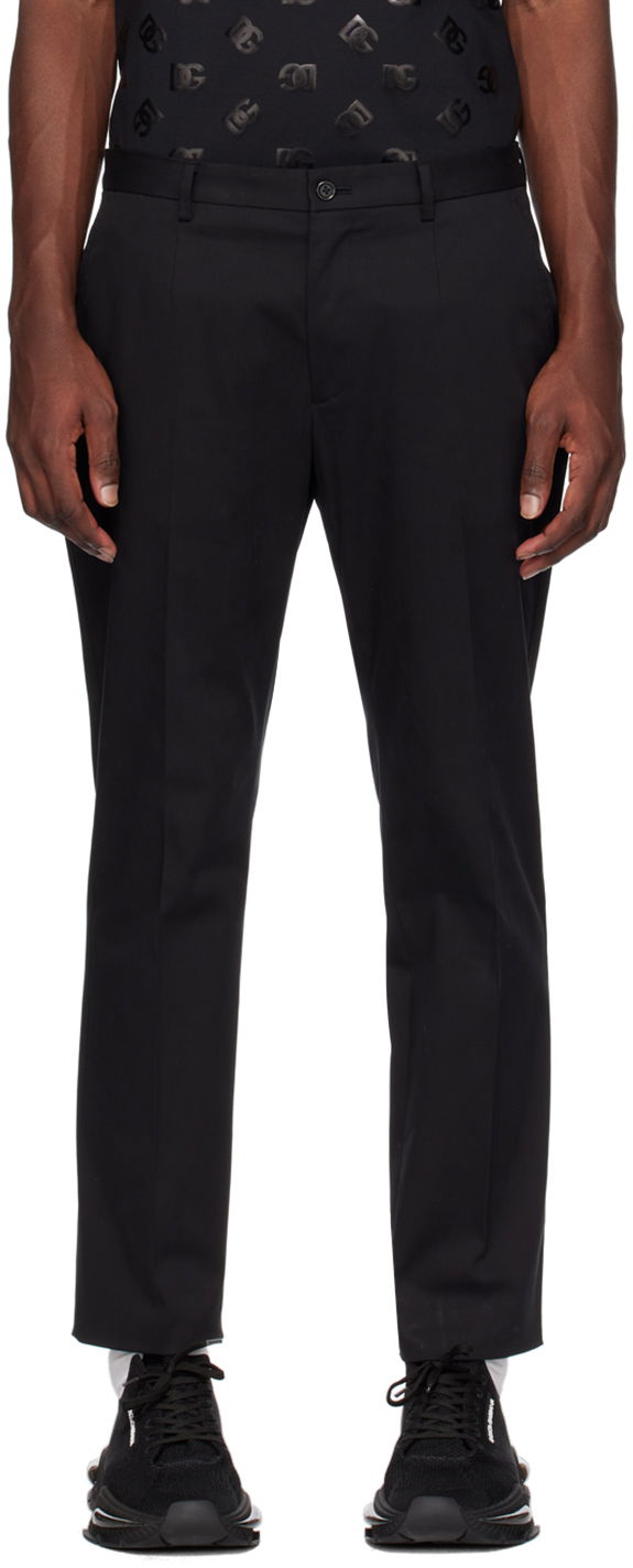 Nohavice Dolce & Gabbana Black Tailored Trousers Čierna | GVB6ETFUFMJ