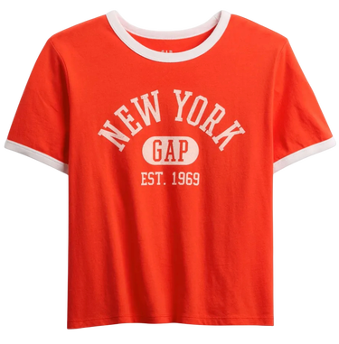 Crop Top GAP New York Ringer Crop T-Shirt Oranžová | 781556-03, 2