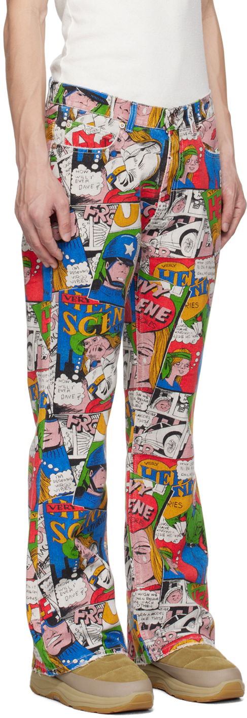 Džínsy ERL ERL Comic Print Flare Jeans Rôznofarebný | ERL06P011, 1