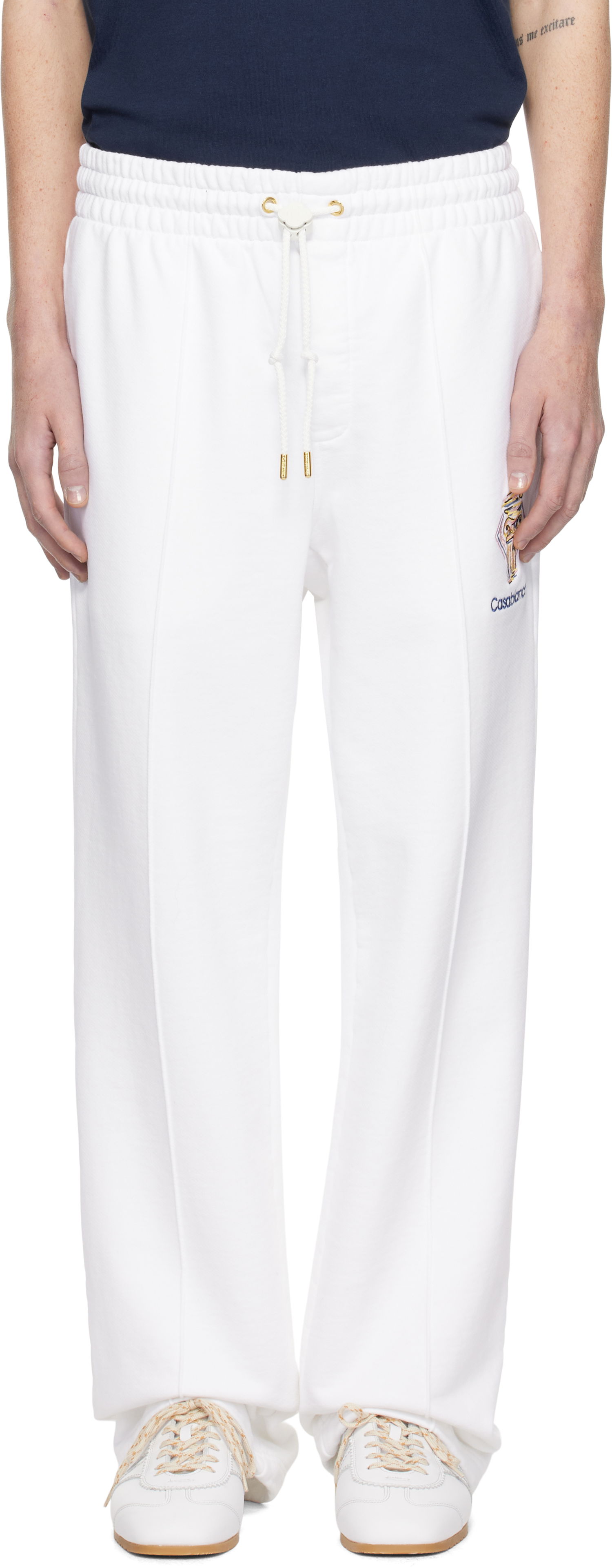 Tepláky Casablanca Diamond Column Embroidered Sweatpants Biela | MPS25-JTR-051-02, 0