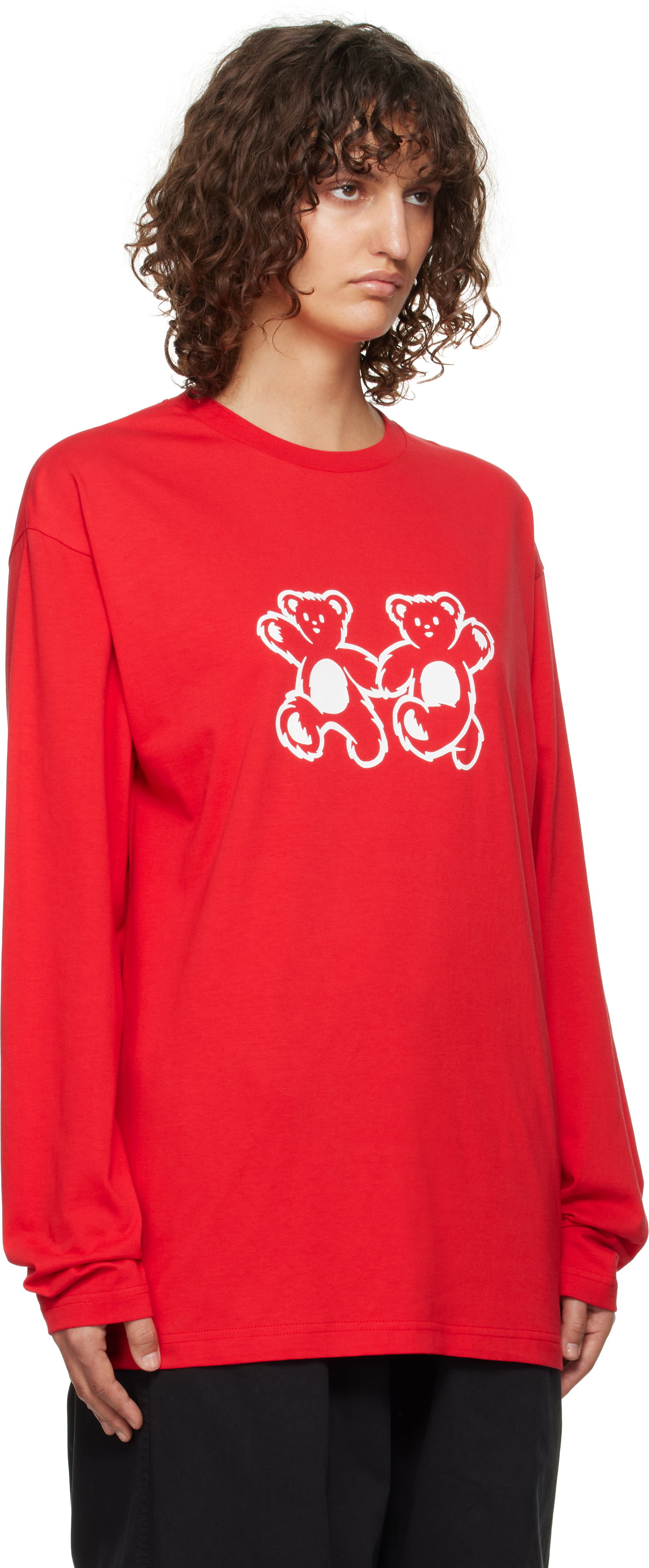 Tričko We11done We11done Teddy Twins Long Sleeve T-Shirt Červená | WD-TT3-24-750-U-RD, 1