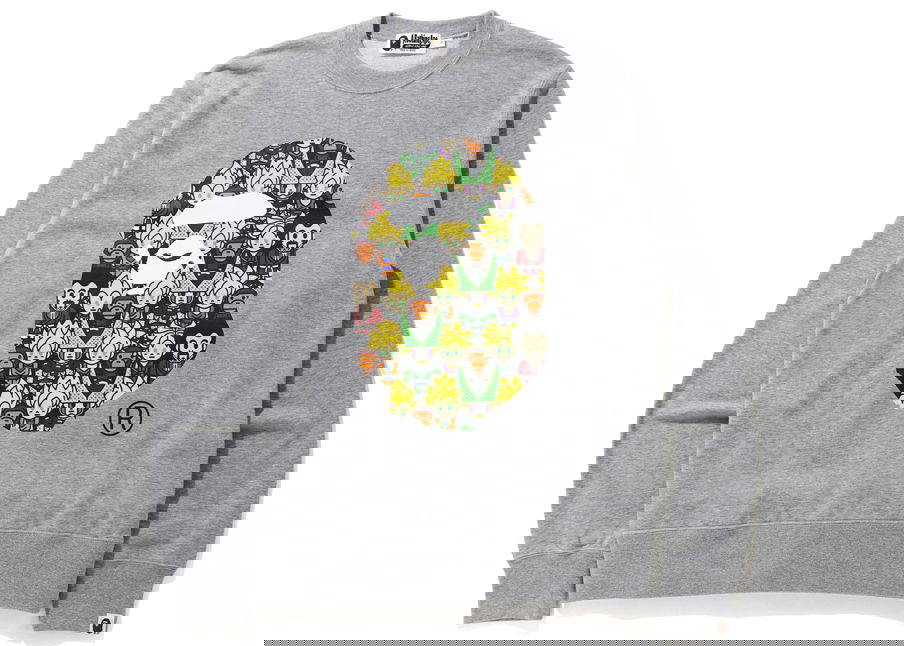 Sveter BAPE Dragon Ball x Z Baby Milo Big Ape Head Crewneck Šedá | 002SWG231914XGRA, 0