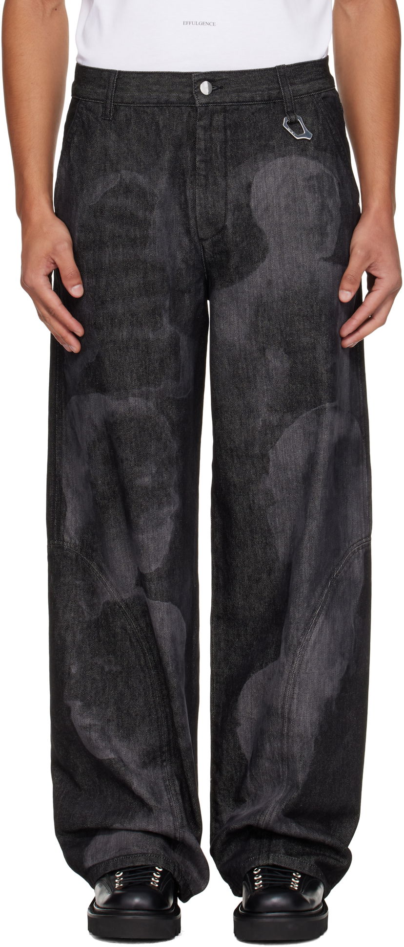Džínsy HELIOT EMIL HELIOT EMIL Basalt Wide-Leg Jeans Čierna | AW25_M_10_189_BLK01_LSR