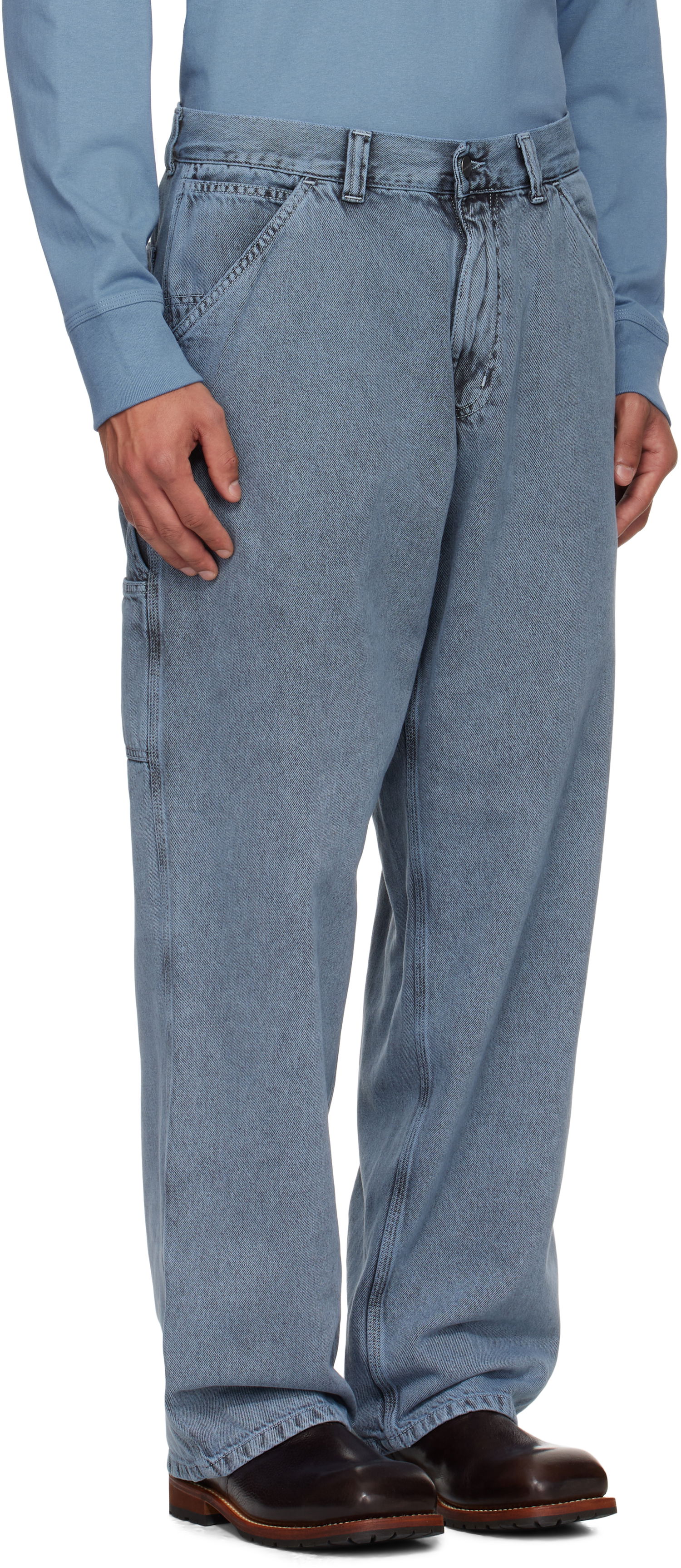 Džínsy Carhartt WIP Single Knee Jeans Modrá | I035819, 1