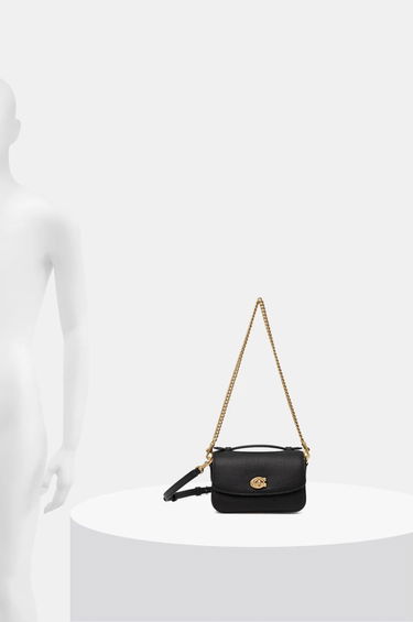 Taška cez rameno Coach Leather Crossbody Bag Čierna | CW565, 6