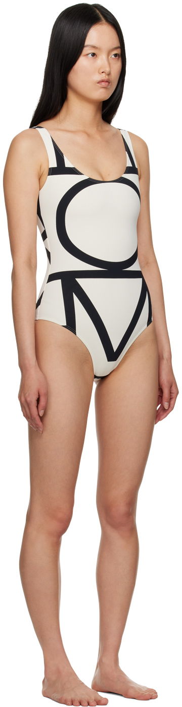 Plavky TOTEME Monogram One-Piece Swimsuit Biela | 223-842-795, 1