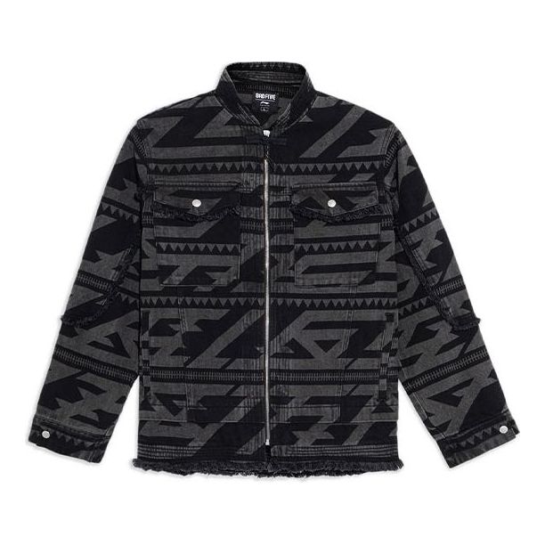 Bunda Li-Ning BADFIVE Series Loose Fit Washed Denim Jacket Čierna | AJDS037-1