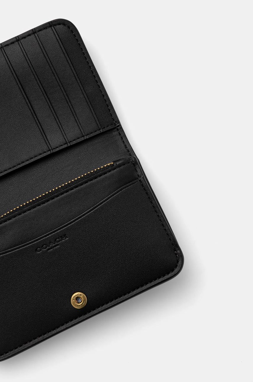 Peňaženka Coach Leather Slim Fold Wallet Čierna | CR990, 1