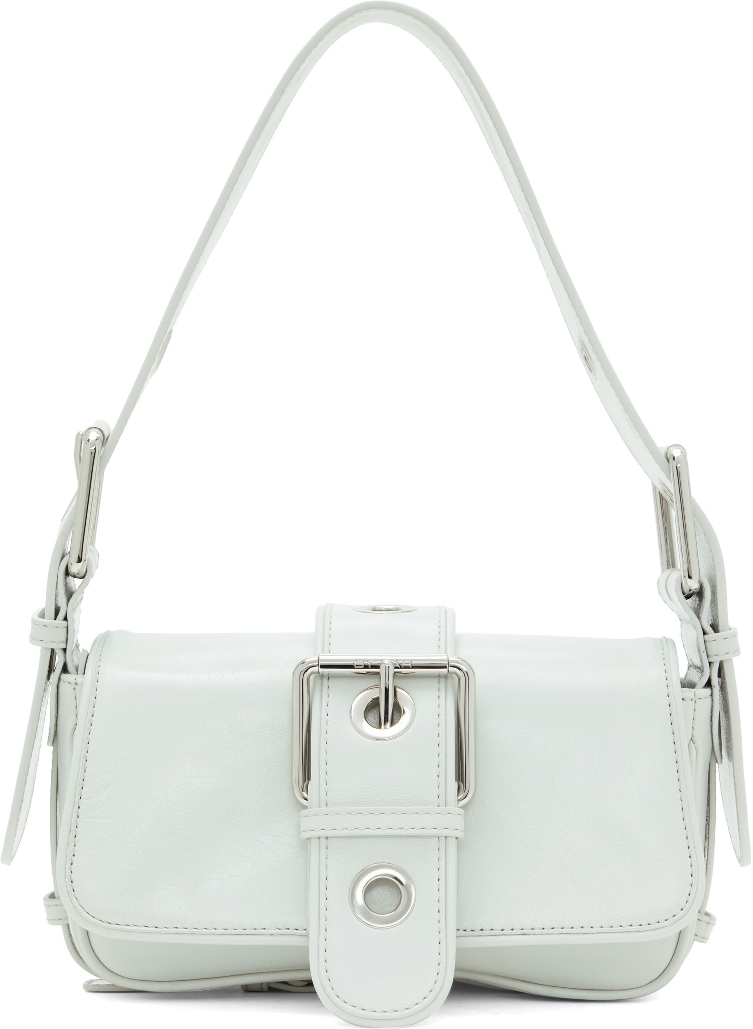 Taška cez rameno BY FAR BY FAR Eloise Creased Leather Shoulder Bag Biela | MWBSB015CL034WH025PL, 0