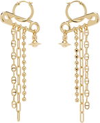 Ginetta Safety Pin Orb Dangle Earrings