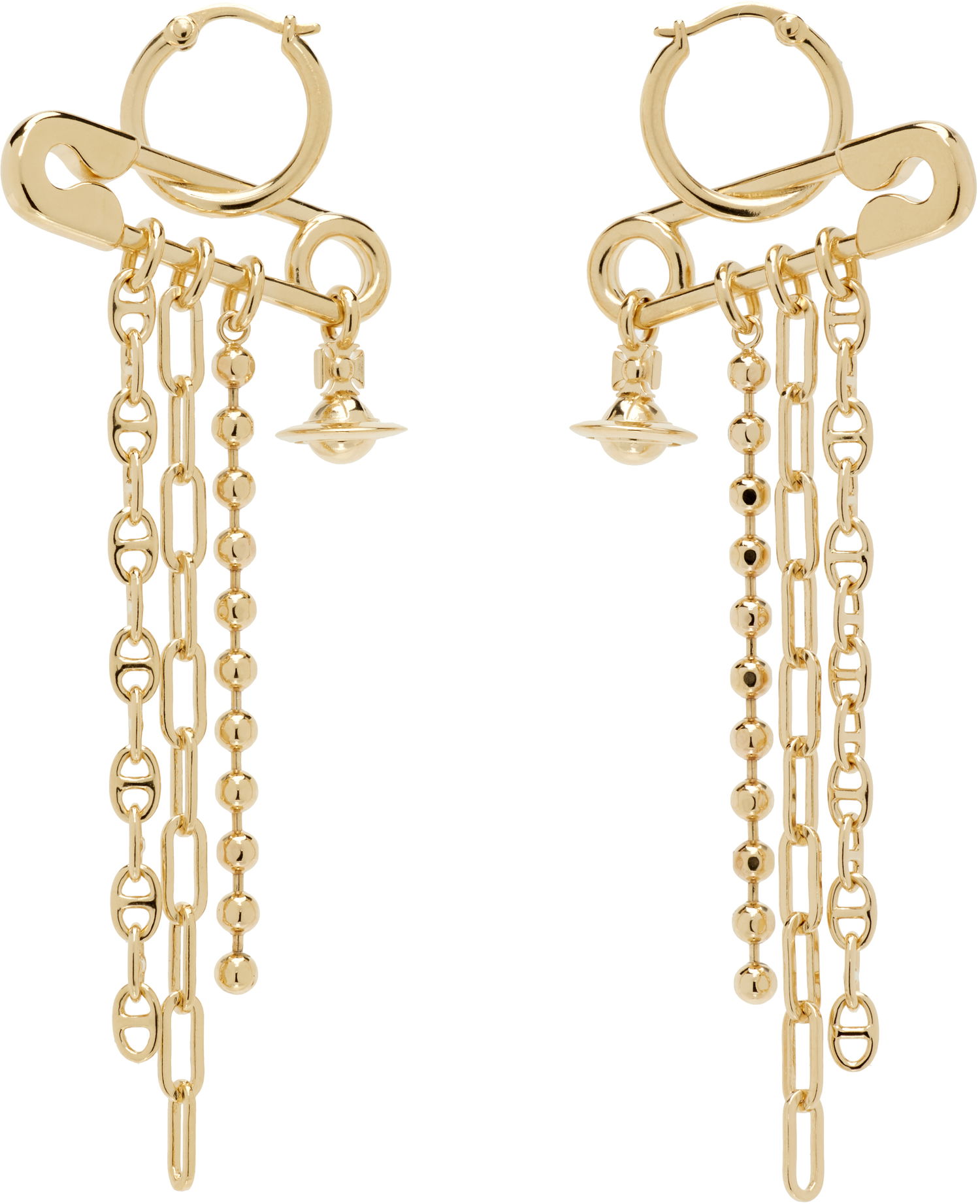 Náušnice Vivienne Westwood Ginetta Safety Pin Orb Dangle Earrings Žltá | 6202017A-02R001-, 0