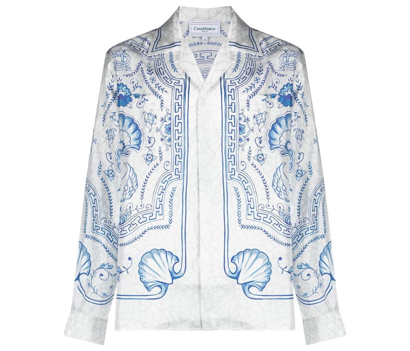 Košeľa Casablanca Graphic Print Silk Shirt Biela | MF22SH00602