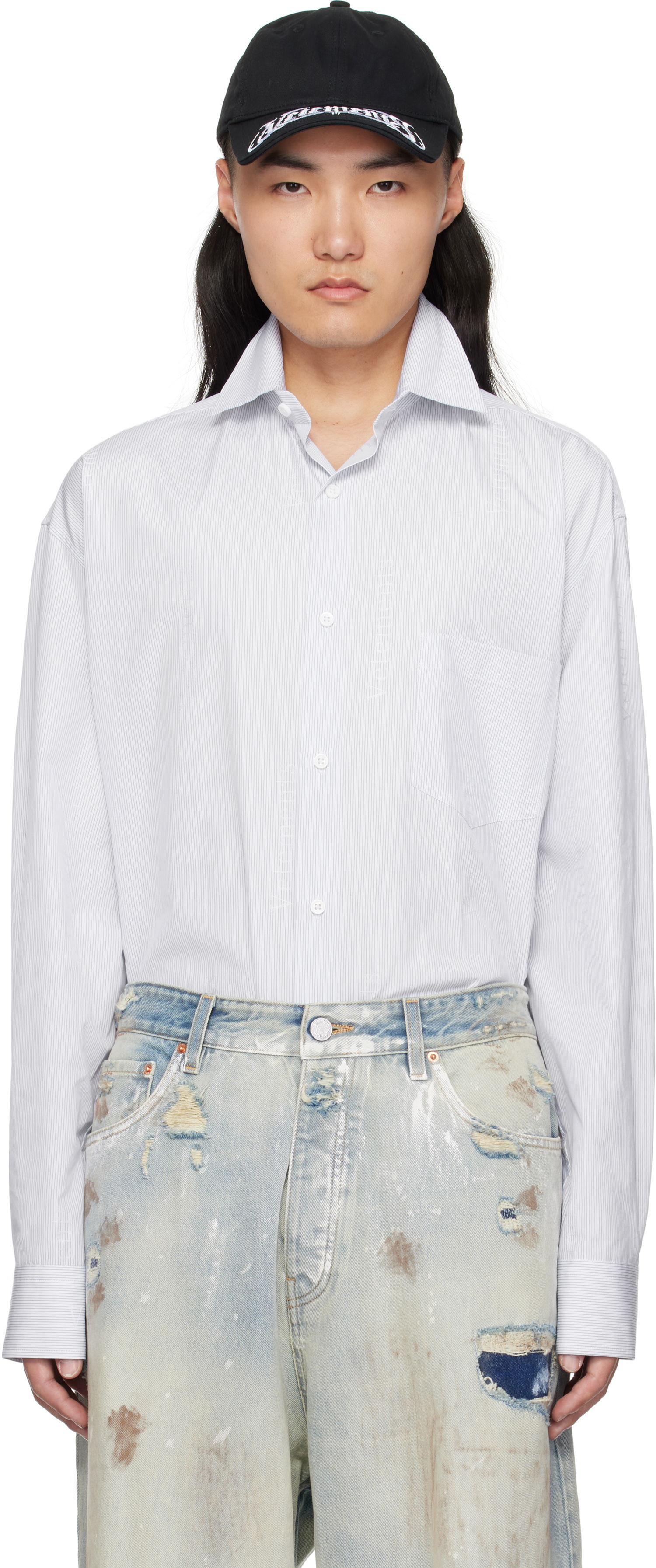 Košeľa VETEMENTS Vetements Pinstripe Shirt Biela | UA66SH410N, 0