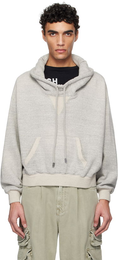 Mikina R13 R13 Cropped Popover Sweatshirt Šedá | R13WK255-001BH, 0
