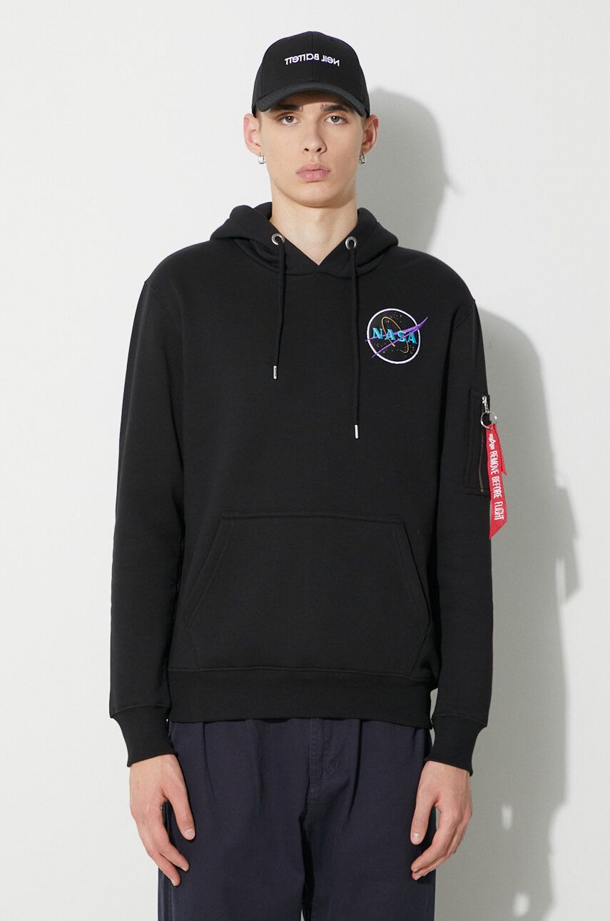 Mikina Alpha Industries Industries Hoodie With Logo Čierna | 108337.556, 0