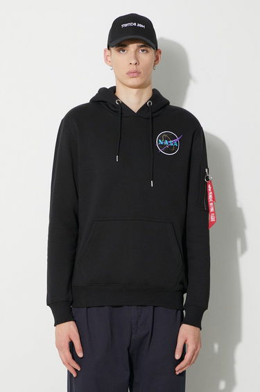 Mikina Alpha Industries Industries Hoodie With Logo Čierna | 108337.556, 0