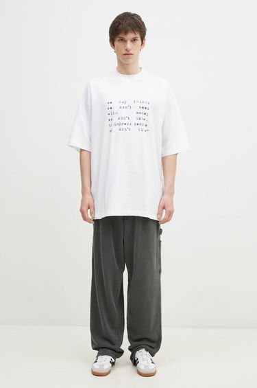 Tričko VETEMENTS Oversized Print T-Shirt Biela | UA66TR625W, 4